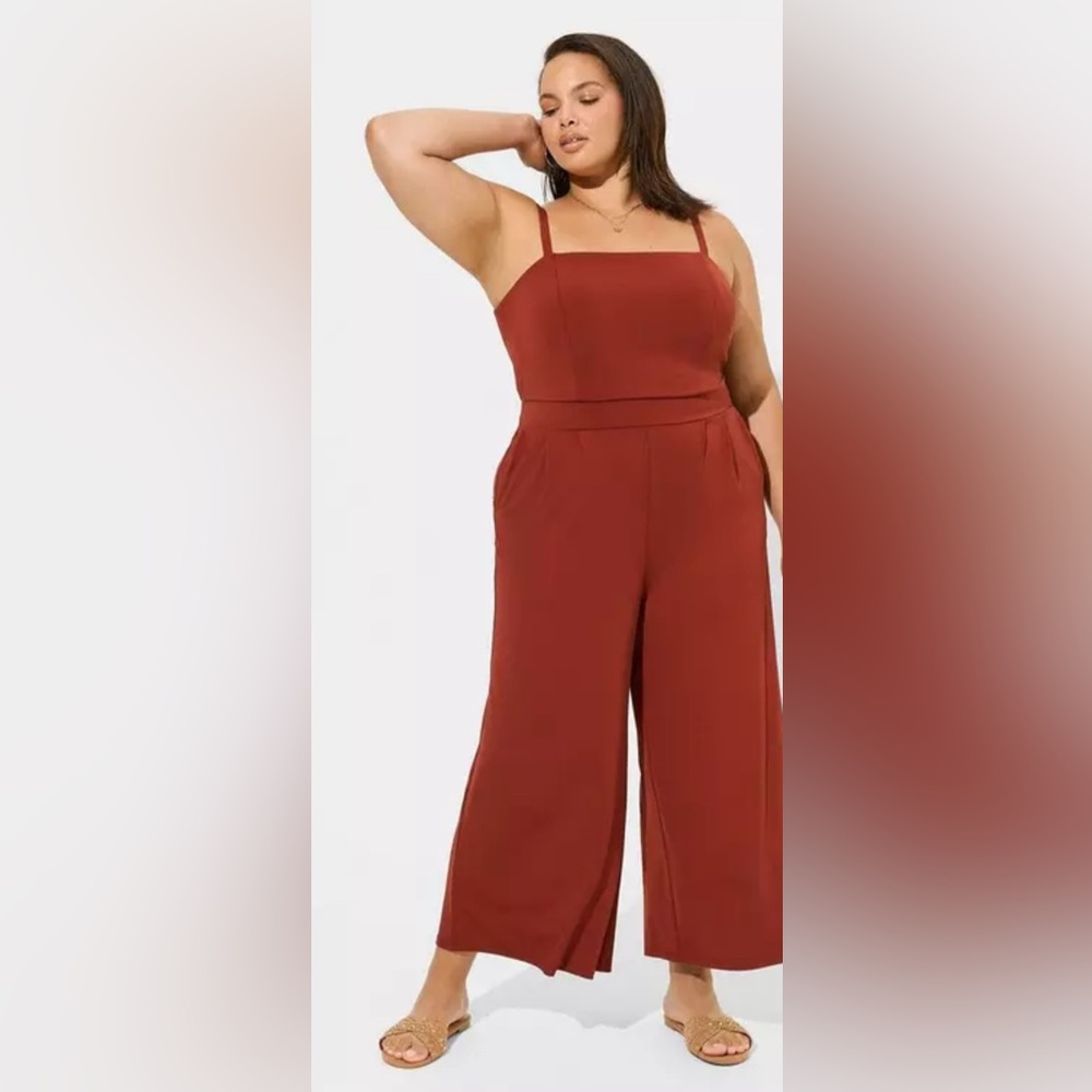 Torrid Studio Knit Tube Top Wide Leg Jumpsuit - Picture 3 of 5